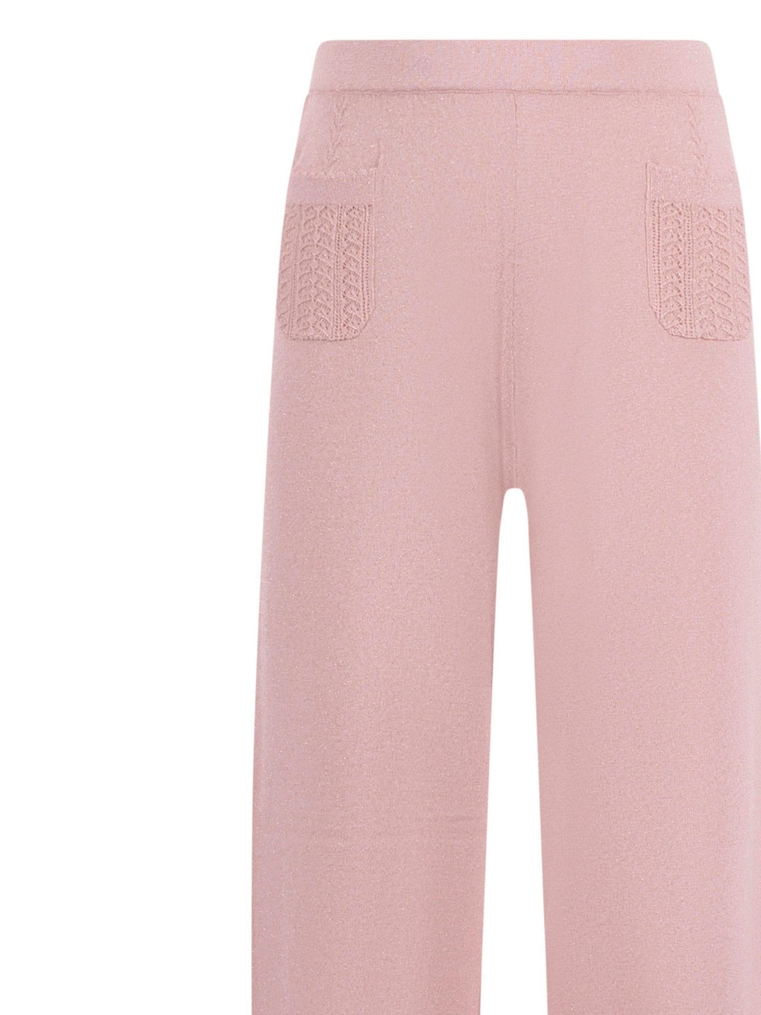 Pantaloni per bambina Emporio Armani Kids rosa con due tasche posteriori - Rubino Kids