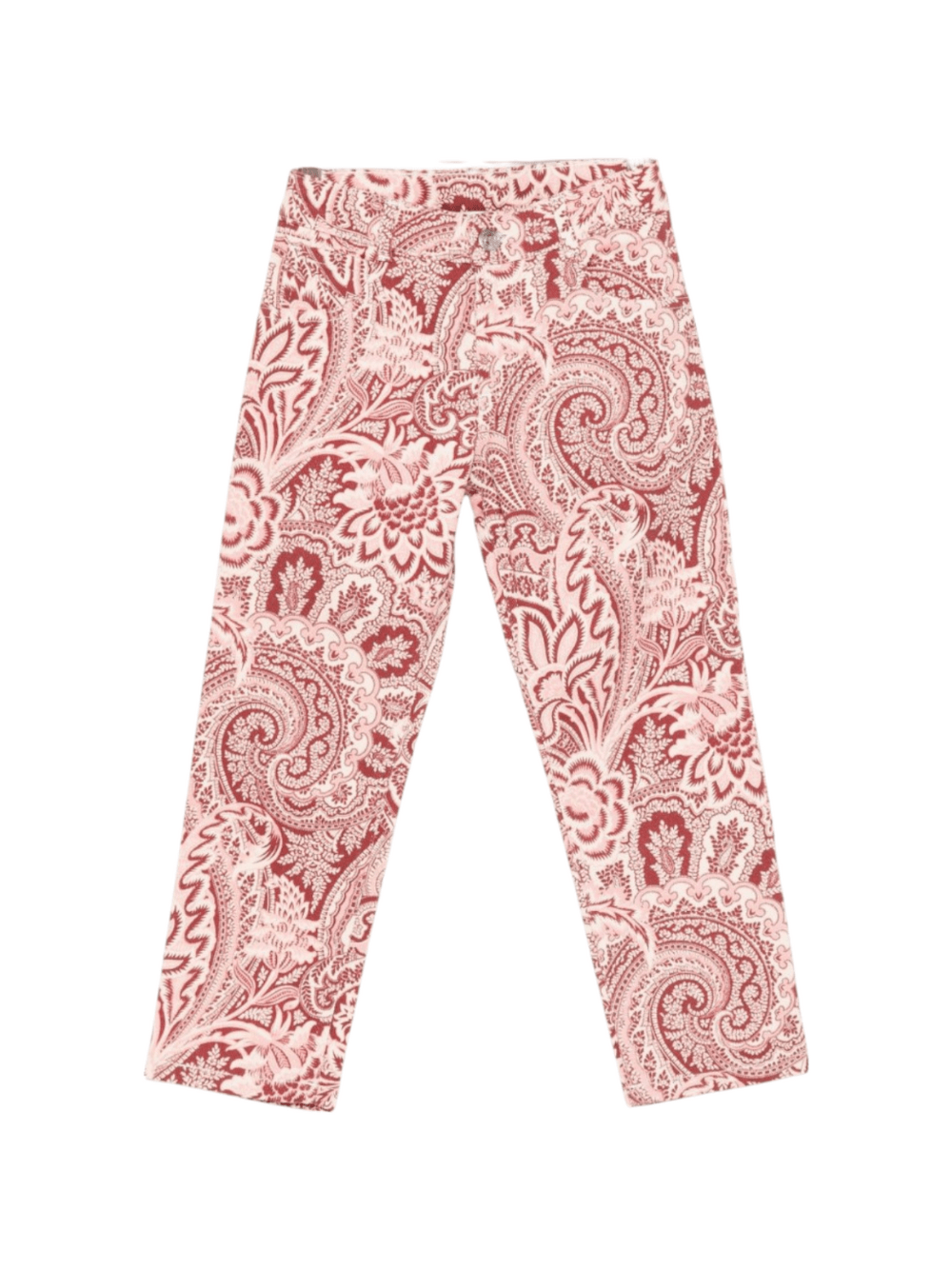 Pantaloni per bambina ETRO KIDS rosa con stampa paisley - Rubino Kids