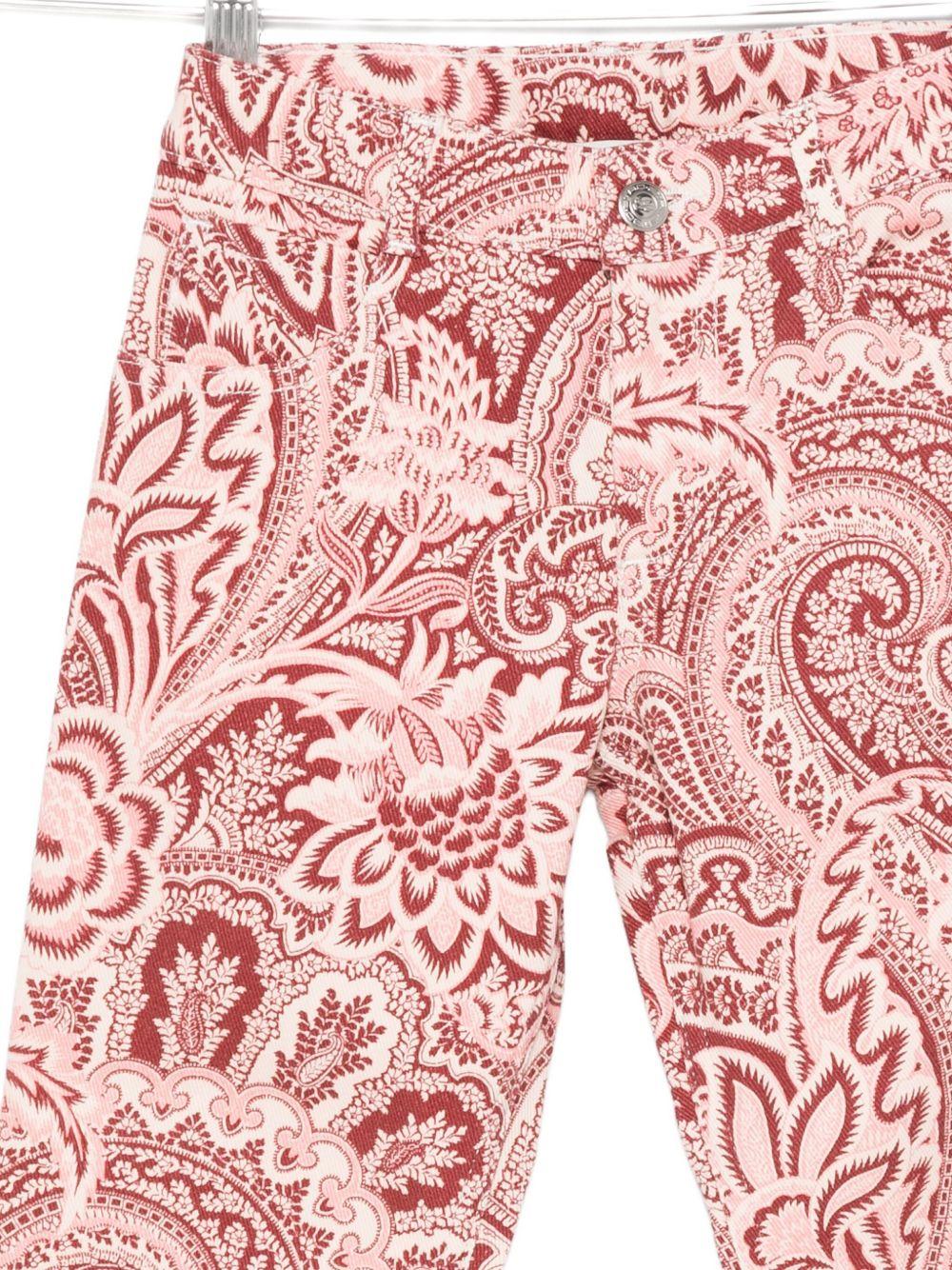 Pantaloni per bambina ETRO KIDS rosa con stampa paisley - Rubino Kids