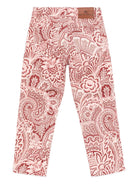Pantaloni per bambina ETRO KIDS rosa con stampa paisley - Rubino Kids