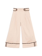 Pantaloni per bambina Fendi Kids beige modello svasato - Rubino Kids