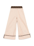 Pantaloni per bambina Fendi Kids beige modello svasato - Rubino Kids