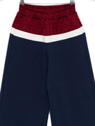 Pantaloni per bambina Fendi Kids blu con pannello logo FF - Rubino Kids