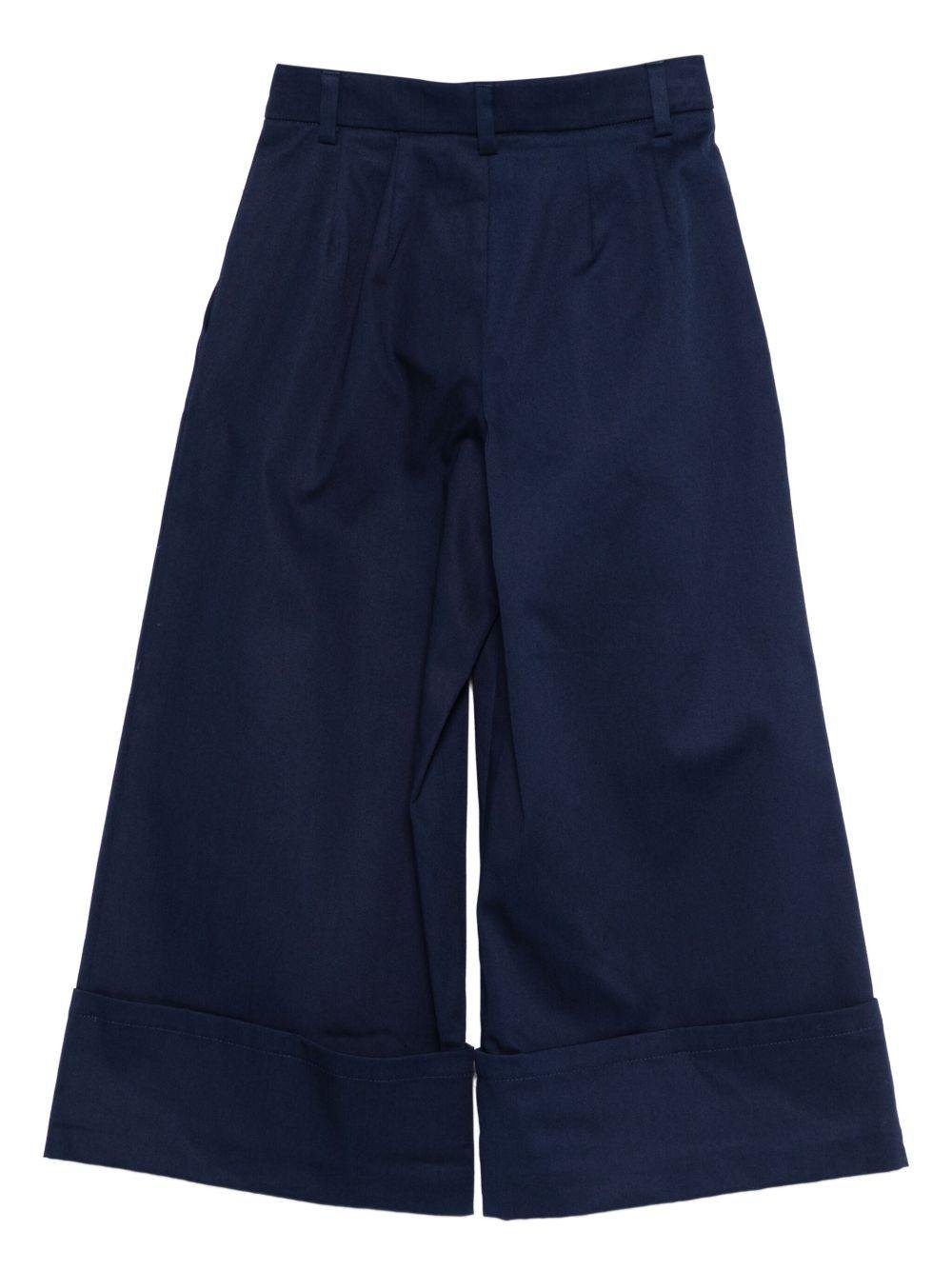 Pantaloni per bambina Fendi Kids blu con pinces - Rubino Kids