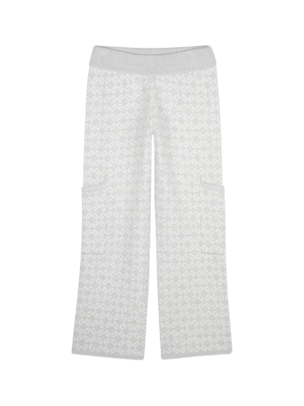 Pantaloni per bambina Givenchy Kids grigi con logo jacquard all - over - Rubino Kids