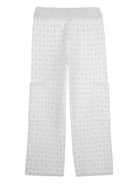 Pantaloni per bambina Givenchy Kids grigi con logo jacquard all - over - Rubino Kids