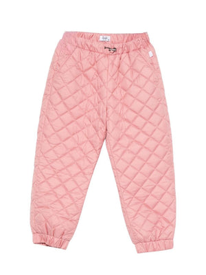 Pink Il Gufo trousers for girls with quilted pattern