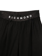 Pantaloni per bambina John Richmond Junior nero a gamba ampia con logo in vita - Rubino Kids