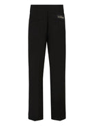 Pantaloni per bambina John Richmond Junior nero con pieghe frontali - Rubino Kids