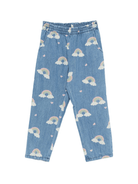 Pantaloni per bambina Konges Sløjd blu con motivo arcobaleno - Rubino Kids