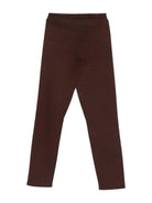Pantaloni per bambina Laneus Kids marroni con logo ricamato sul davanti - Rubino Kids