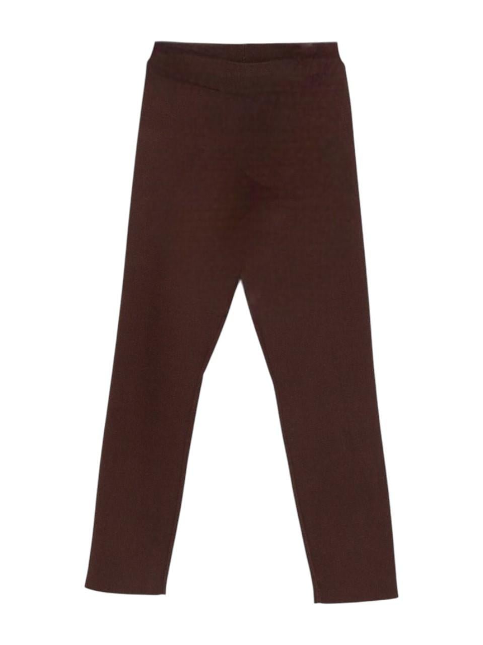 Pantaloni per bambina Laneus Kids marroni con logo ricamato sul davanti - Rubino Kids