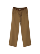 Pantaloni per bambina Lanvin Enfant marroni con vita elasticizzata - Rubino Kids