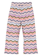 Pantaloni per bambina Missoni Kids multicolore con motivo a chevron - Rubino Kids