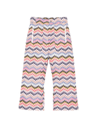 Pantaloni per bambina Missoni Kids multicolore con motivo a chevron - Rubino Kids