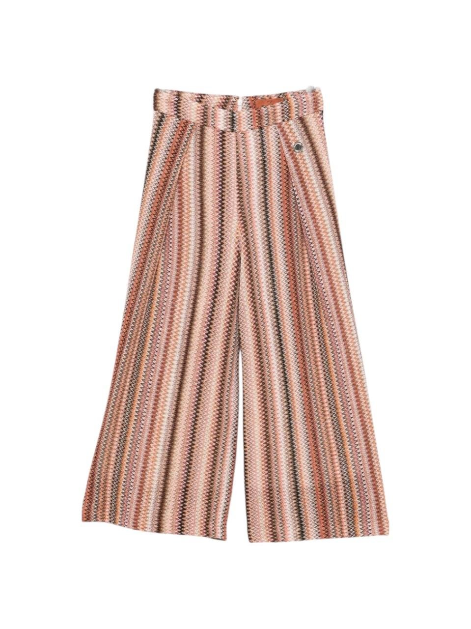 Pantaloni per bambina Missoni Kids multicolore con motivo a righe - Rubino Kids