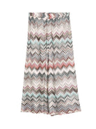 Pantaloni per bambina Missoni Kids multicolore con motivo zig zag - Rubino Kids