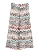 Pantaloni per bambina Missoni Kids multicolore con motivo zig zag - Rubino Kids