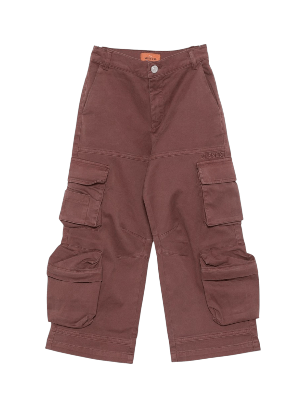 Pantaloni per bambina Missoni Kids rosso scuro con tasche cargo - Rubino Kids