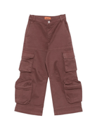 Pantaloni per bambina Missoni Kids rosso scuro con tasche cargo - Rubino Kids