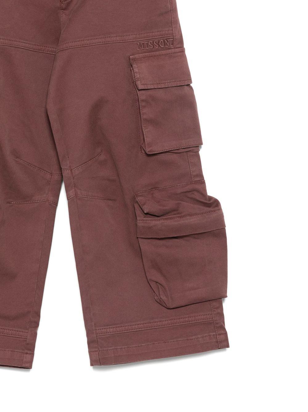 Pantaloni per bambina Missoni Kids rosso scuro con tasche cargo - Rubino Kids