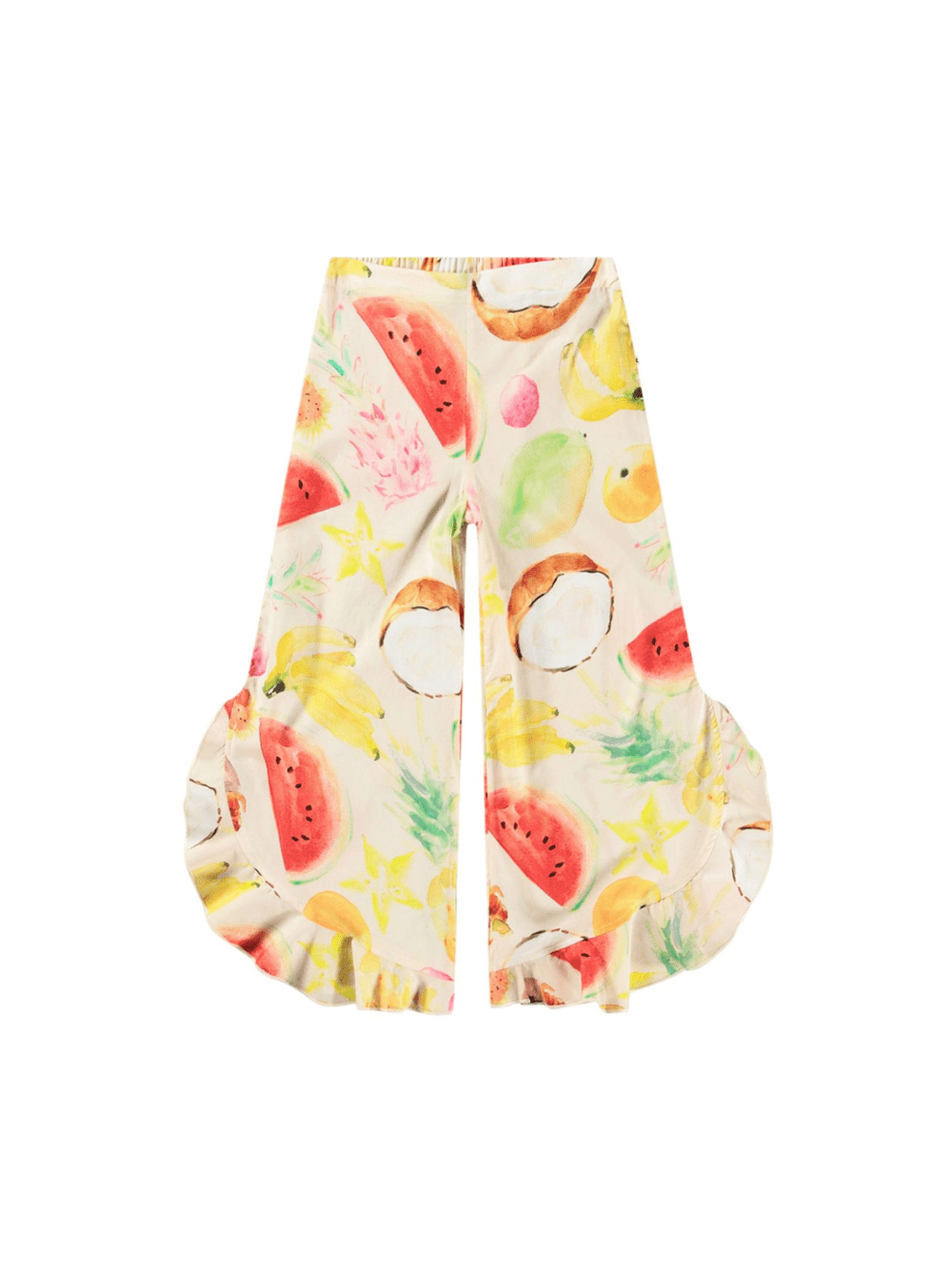 Pantaloni per bambina Molo Aretha beige con stampa grafica - Rubino Kids