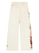 Pantaloni per bambina Molo Aurita bianco con stampa grafica all - over - Rubino Kids