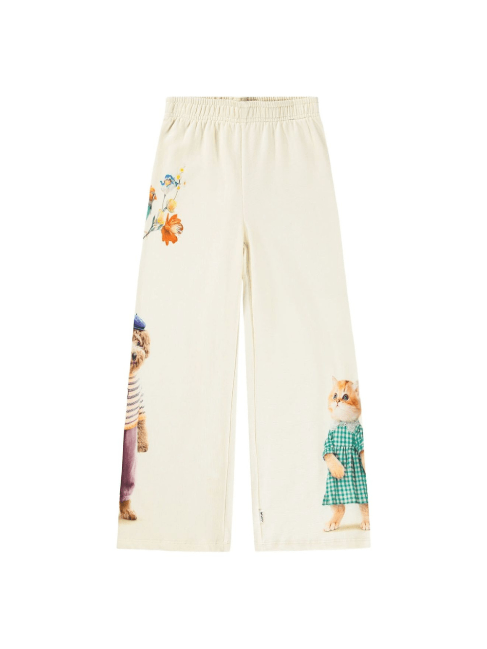 Pantaloni per bambina Molo Aurita bianco con stampa grafica all - over - Rubino Kids