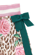 Pantaloni per bambina Monnalisa beige con stampa - Rubino Kids