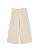 Pantaloni per bambina Monnalisa beige con vita elasticizzata - Rubino Kids