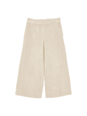 Pantaloni per bambina Monnalisa beige con vita elasticizzata