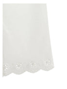 Pantaloni per bambina Monnalisa bianchi con ricamo a fiori - Rubino Kids