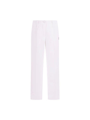 Monnalisa white trousers for girls with logo