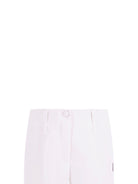 Pantaloni per bambina Monnalisa bianco con logo - Rubino Kids