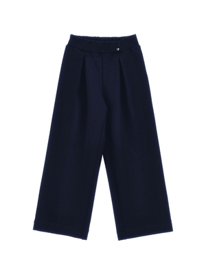 Pantaloni per bambina Monnalisa blu con dettaglio con bottoni decorativi