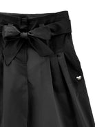 Pantaloni per bambina Monnalisa neri con design con pieghe - Rubino Kids