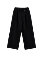 Pantaloni per bambina Monnalisa neri con dettagli plissettati - Rubino Kids