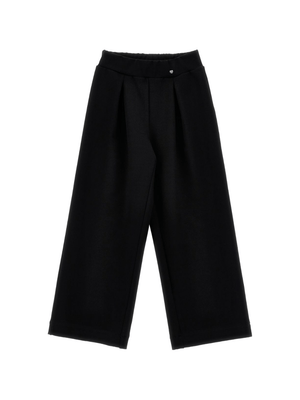 Pantaloni per bambina Monnalisa neri con dettagli plissettati