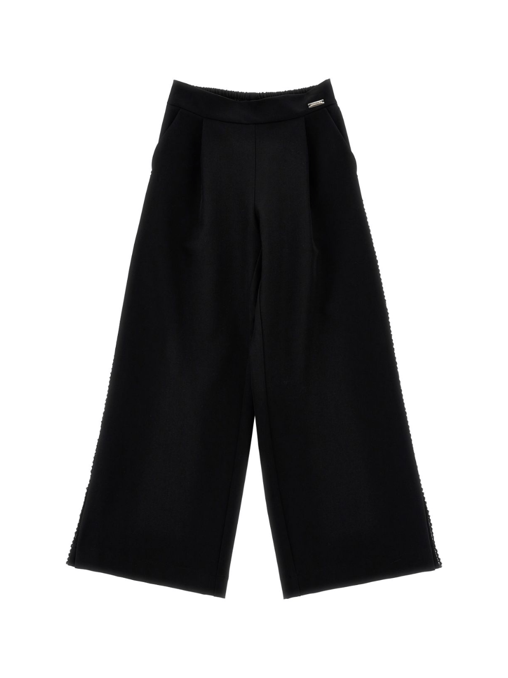 Pantaloni per bambina Monnalisa neri con tasca posteriore sagomata - Rubino Kids