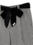 Pantaloni per bambina Monnalisa nero con motivo a quadri - Rubino Kids