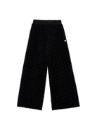 Pantaloni per bambina Monnalisa nero in jersey con motivo a pois - Rubino Kids