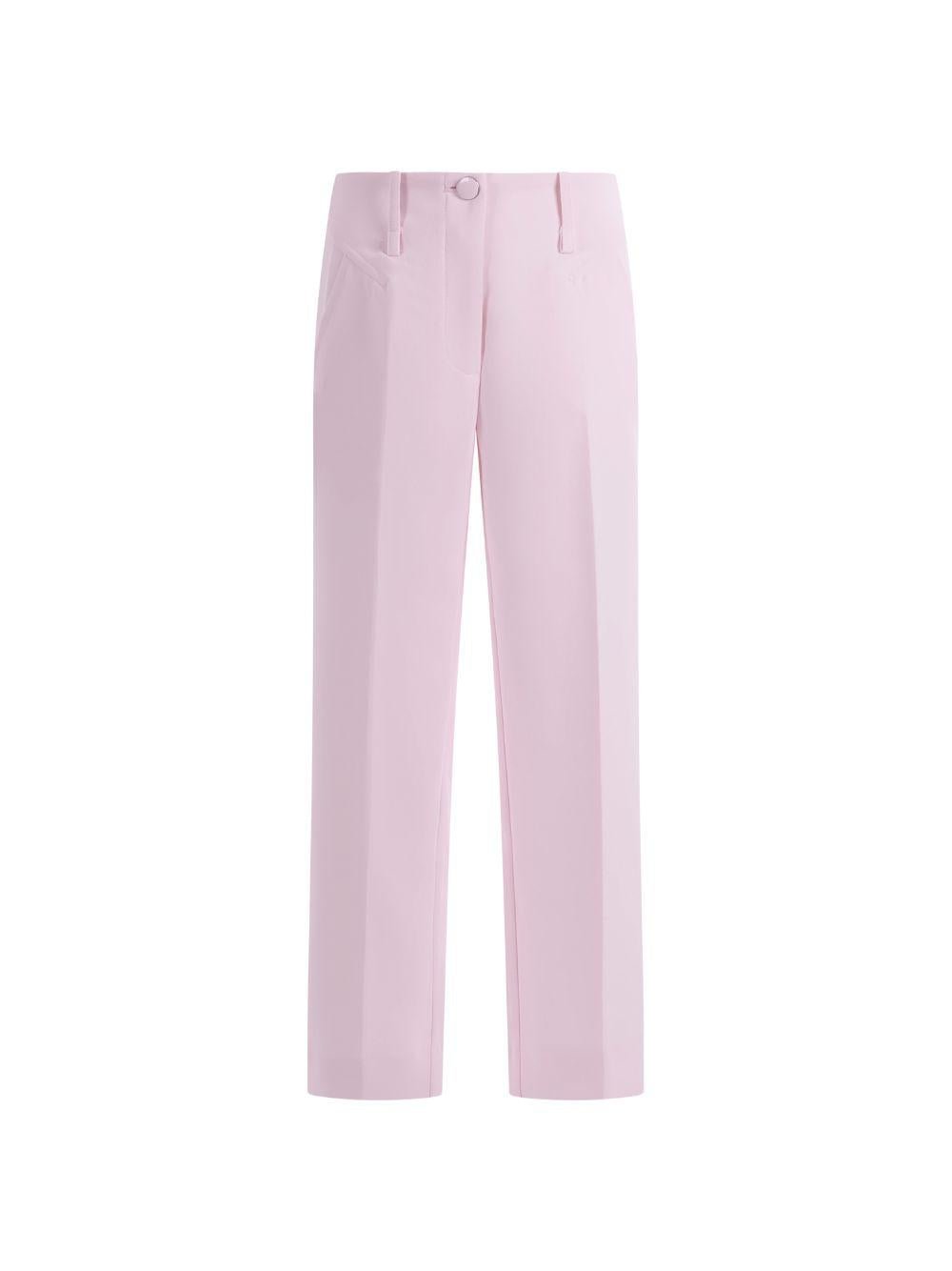 Pantaloni per bambina Monnalisa rosa chiaro con cuiture - Rubino Kids