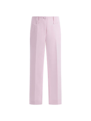 Monnalisa light pink trousers for girls with stitching