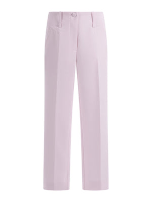 Pantaloni per bambina Monnalisa rosa chiaro con cuiture