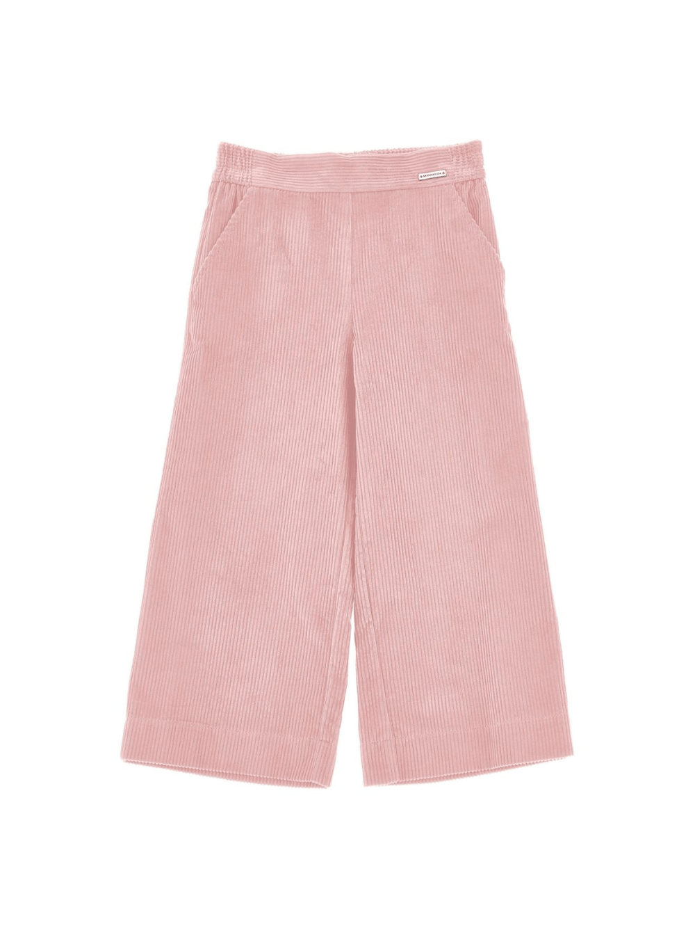 Pantaloni per bambina Monnalisa rosa con vita elasticizzata - Rubino Kids