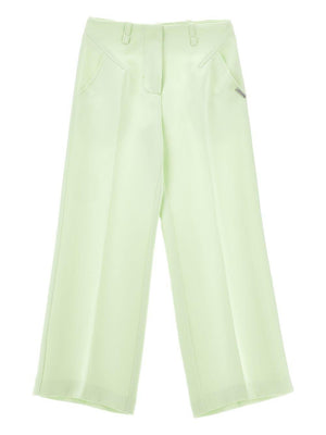 Pantaloni per bambina Monnalisa verde con cuciture