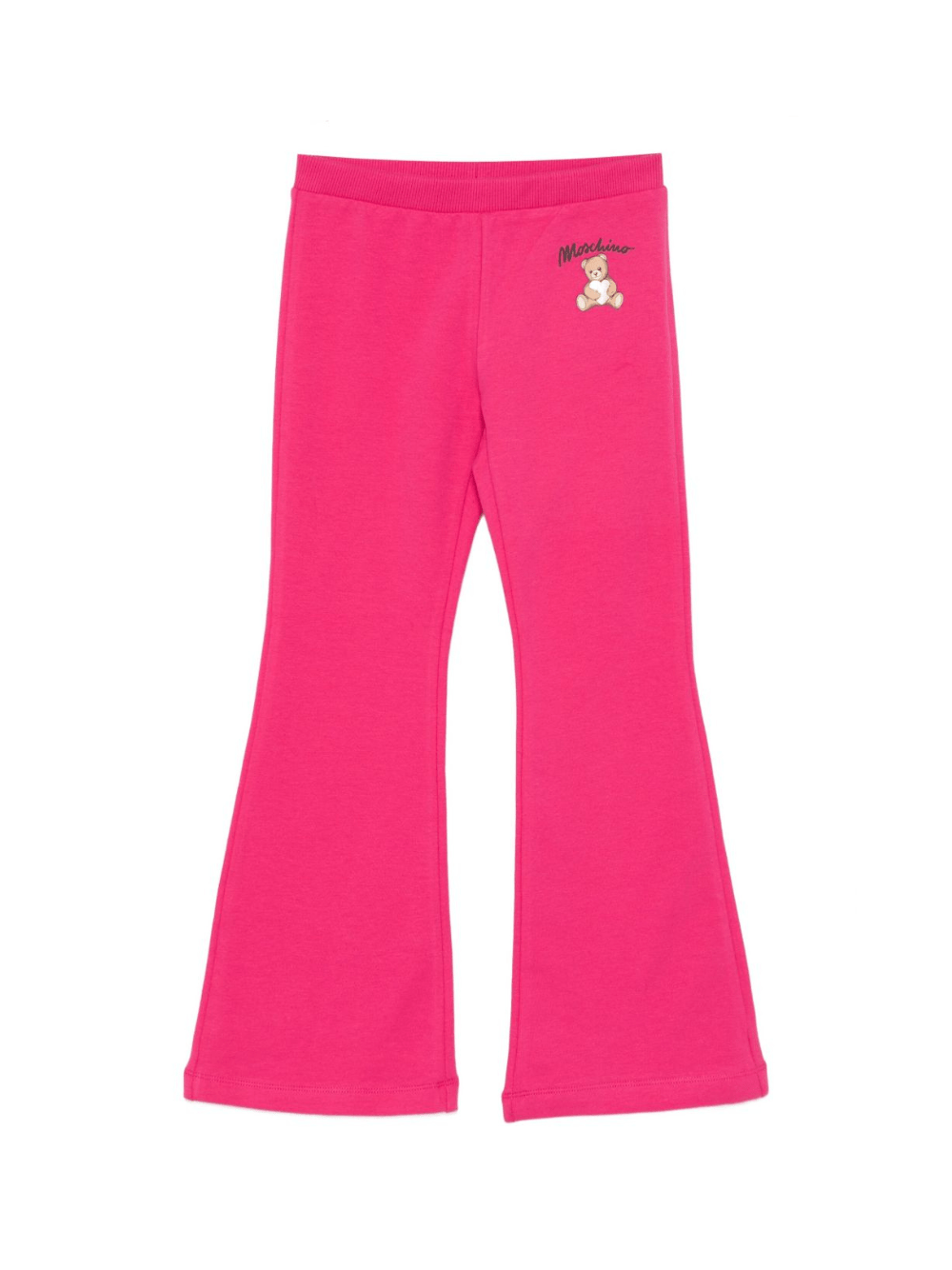 Pantaloni per bambina Moschino Kids fucsia con stampa orsetto - Rubino Kids