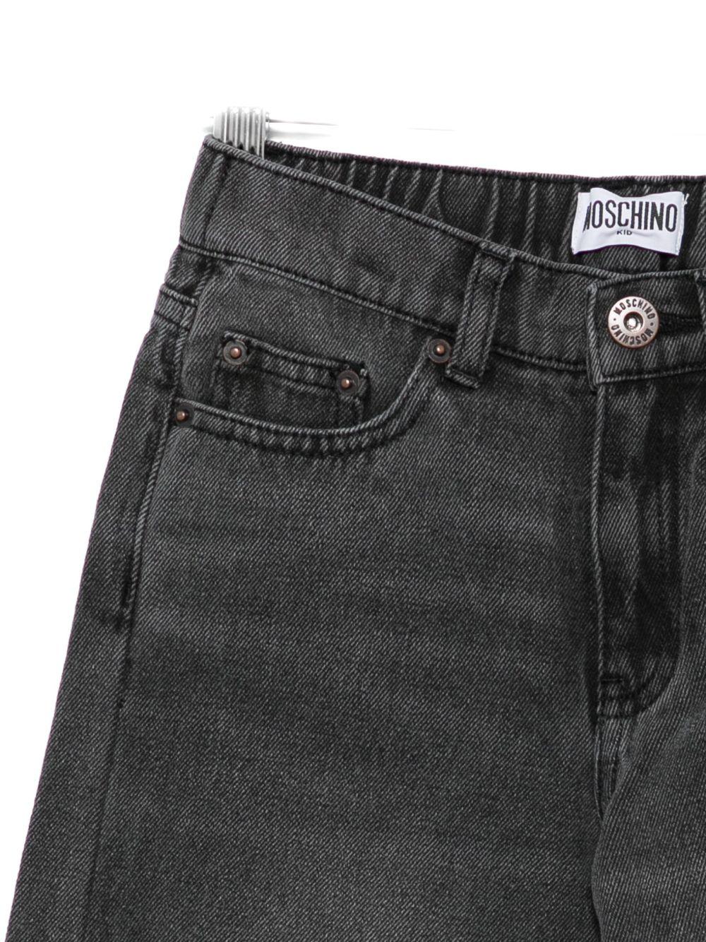 Pantaloni per bambina Moschino Kids neri con cinque tasche - Rubino Kids