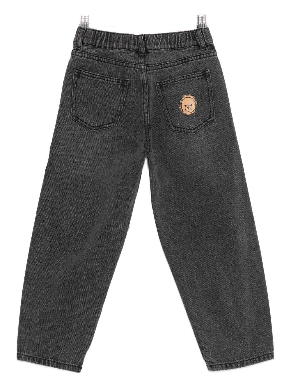 Pantaloni per bambina Moschino Kids neri con cinque tasche - Rubino Kids