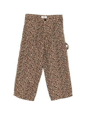 Pantaloni per bambina MSGM Kids animalier con stampa leopardata